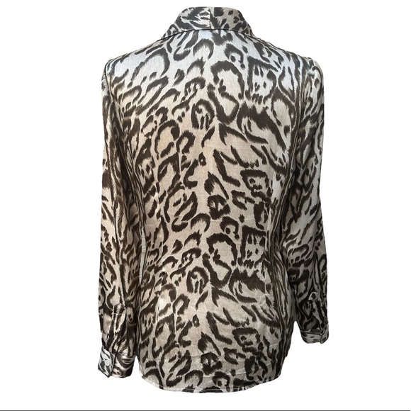 Lane Davis Beverly Hills Vintage Leopard Print Silk Blouse | 4* - Picture 3 of 8